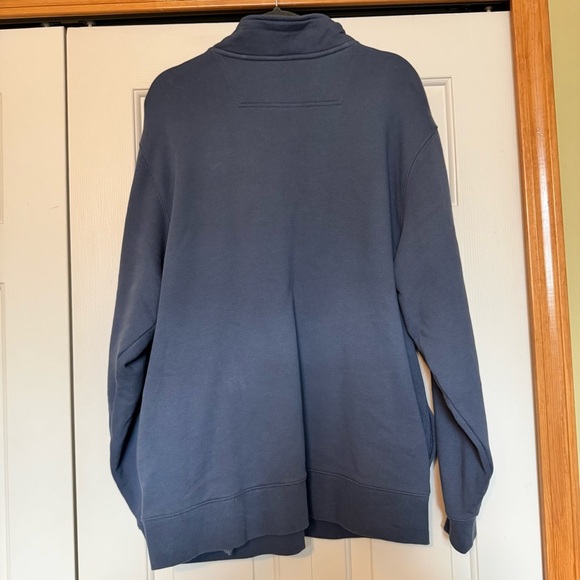 LL Bean Mens Blue Snap 1/4 Zip Casual Sweatshirt - Picture 3 of 8